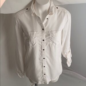 Express White Boyfriend button down shirt